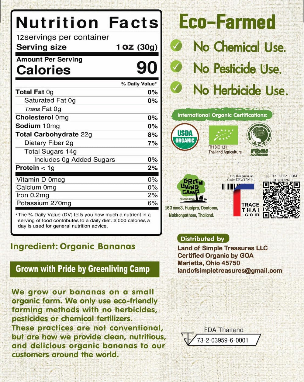 blue orchid organic product label close-up showing organic certification and ingredient clarity