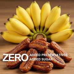 blue orchid organic serving bowl with sun-dried bananas for quick healthy snack enjoyment