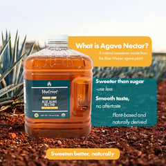 BLUEGREEN agave pouring from bottle to show smooth flow and easy mixing benefit