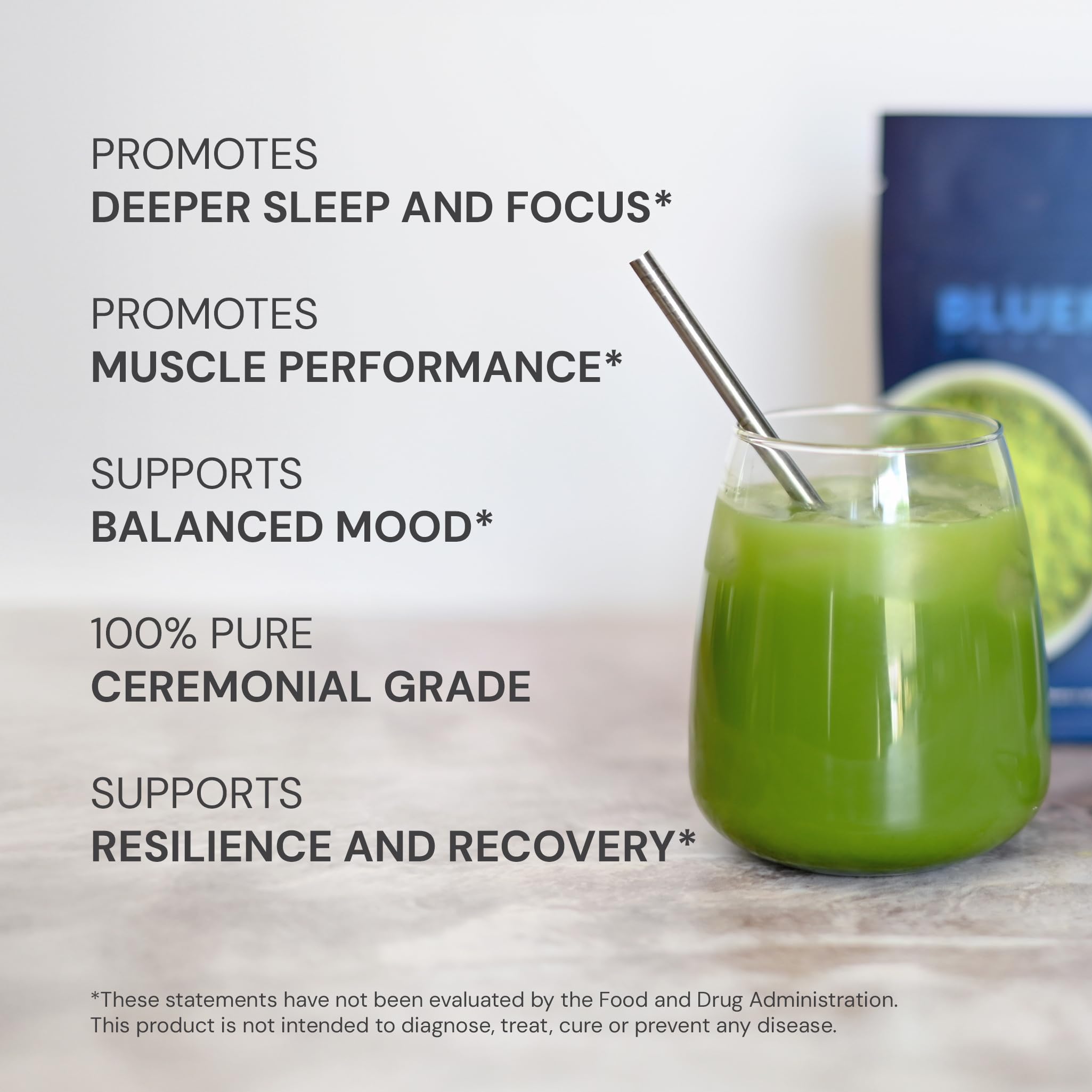 Blueprint Bryan Johnson whisked matcha bowl with froth, demonstrates smooth preparation and visual appeal