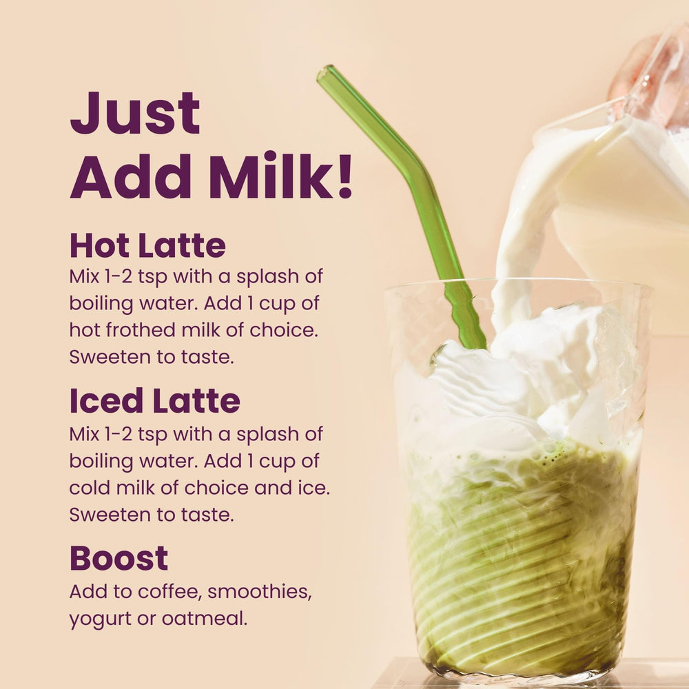 Blume iced matcha latte with ice showing refreshing cold energy and focus