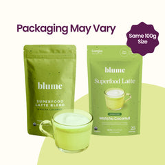 Blume matcha powder close-up texture highlighting micro-ground smoothness for absorption