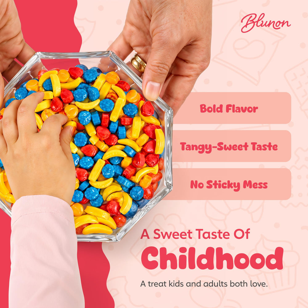 Blunon closeup texture reveals glossy surface and long-lasting crunch