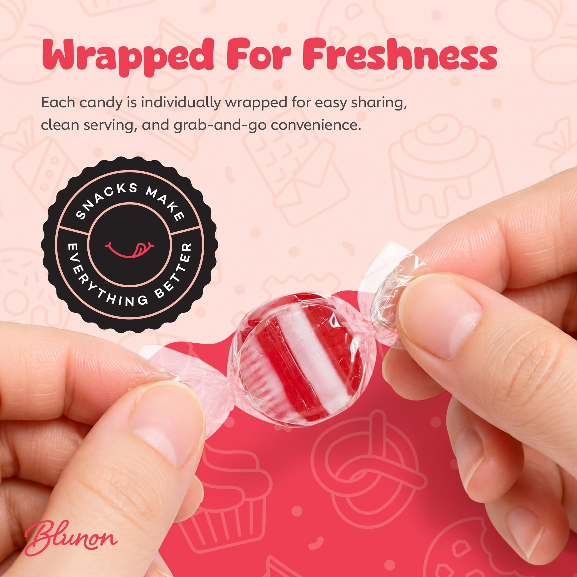 Blunon individually wrapped piece ready for grab-and-go convenience