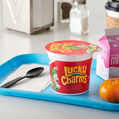 Blunon close-up of Lucky Charms marshmallows highlighting colorful shapes and sweet appeal