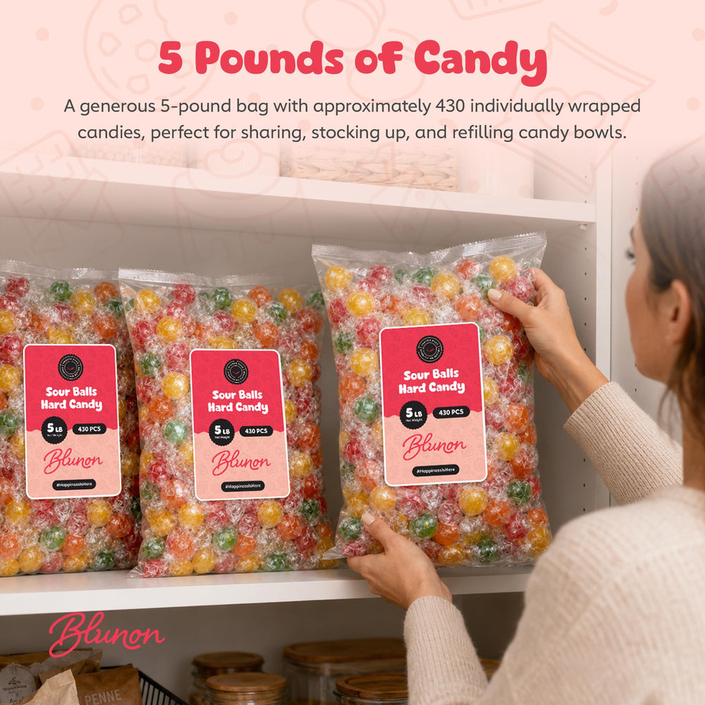 Blunon sour balls in a bowl at a party demonstrating crowd-pleasing party use