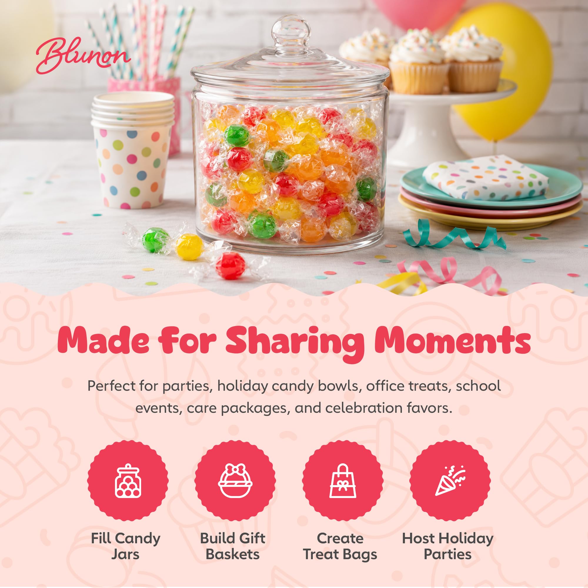 Blunon candy in a hand to show size and scale for portable snacking