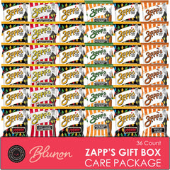 Blunon Zapp's front packaging showing 36-count variety pack and flavors