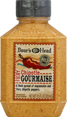 Boar's Head chipotle gourmaise front bottle showing label and convenient squeeze cap, adds smoky flavor