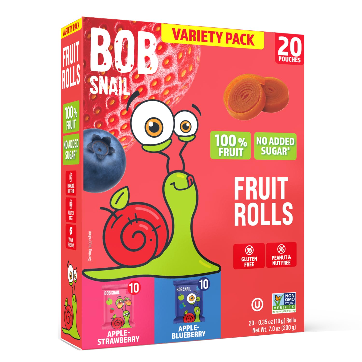 Bob Snail front packaging showing product and family-friendly benefit
