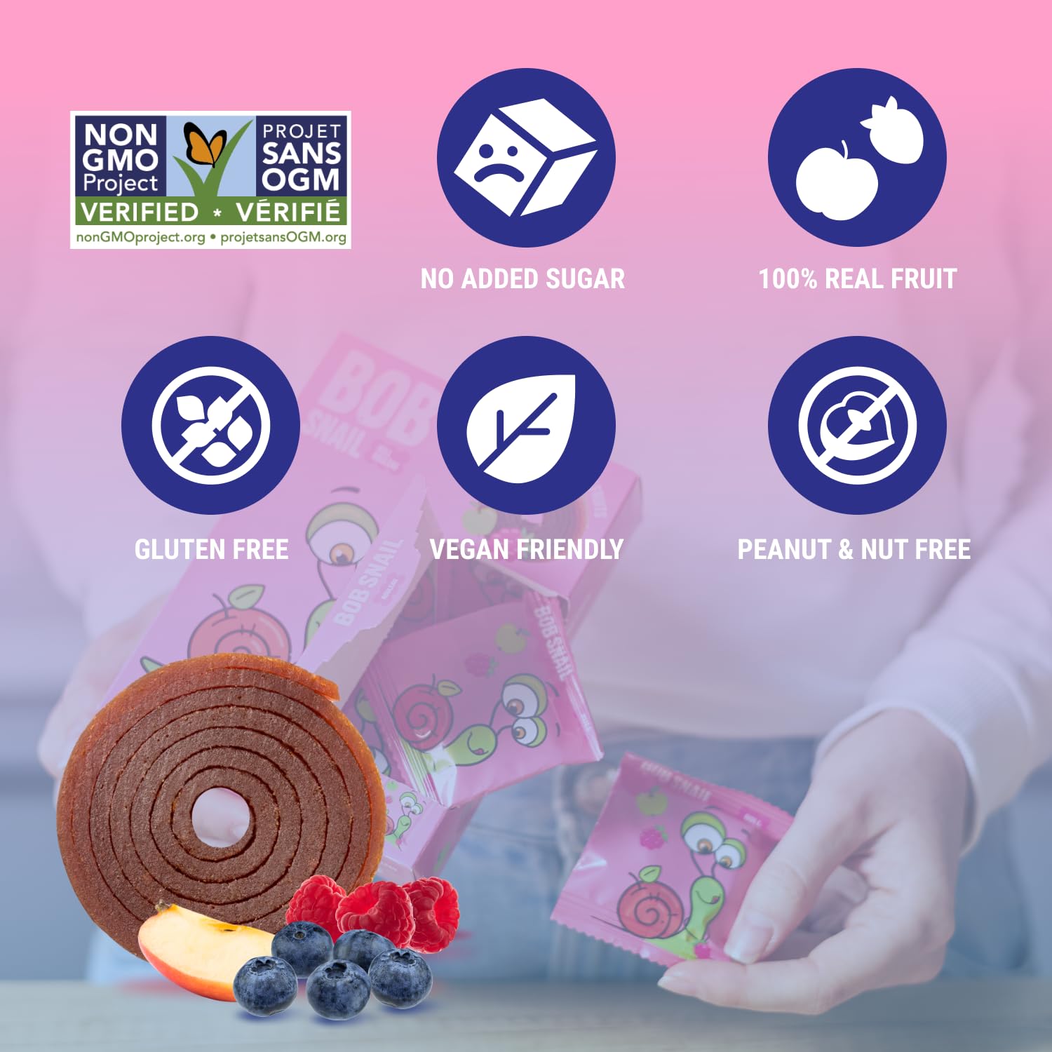Bob Snail nutrition label and ingredients list emphasizing clean composition