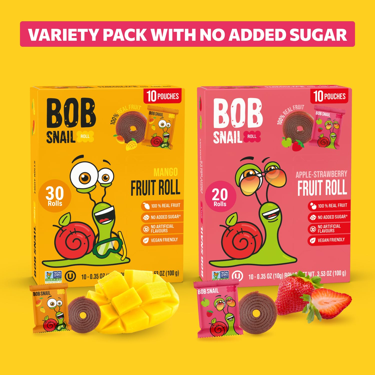 Bob Snail fruit roll placed in a lunchbox illustrating convenient school snack inclusion