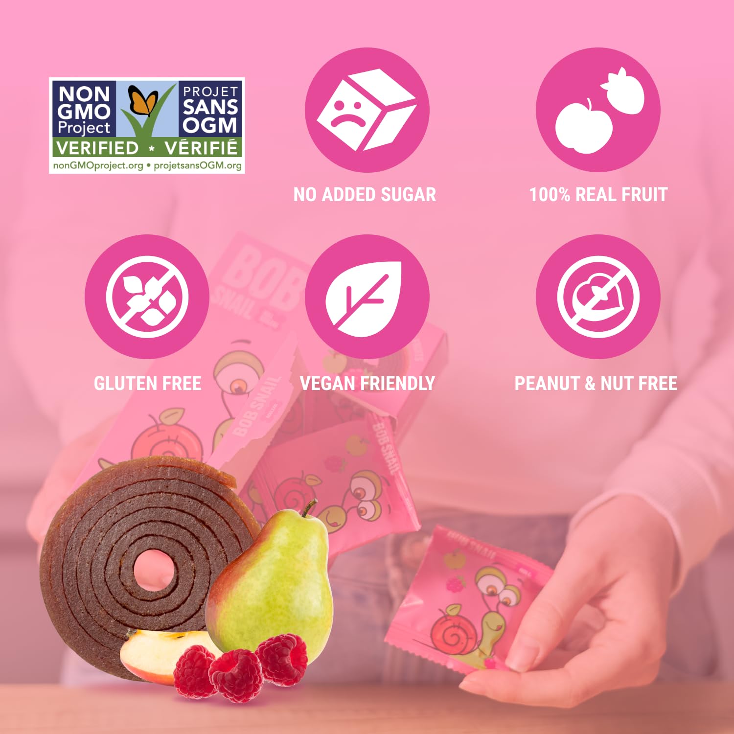 Bob Snail fruit rolls in a lunchbox showing healthy alternative to candy for kids