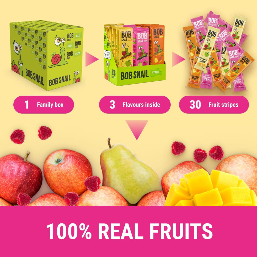 Bob Snail variety pack with individually wrapped bars showing easy portioning benefit