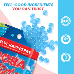 BOBAVIDA single-serve packet opened with pearls pouring out, easy ready-to-use convenience