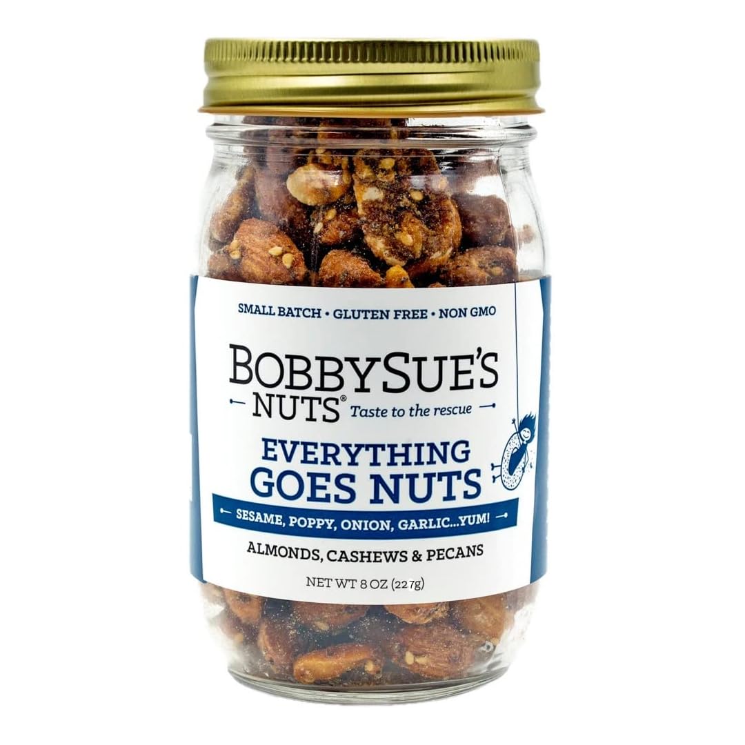 BobbySue's front jar shot showing label and resealable lid, highlights convenience