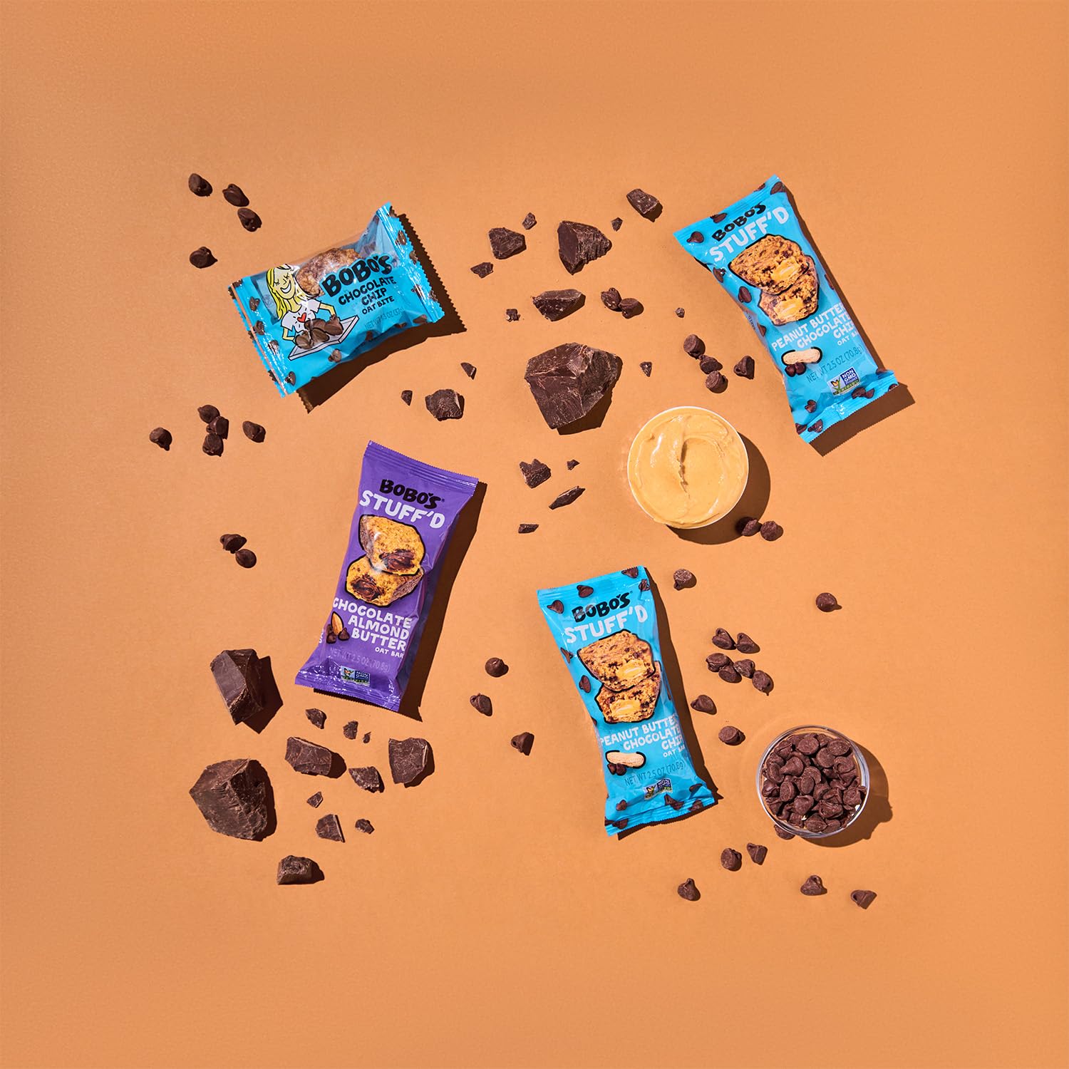 Bobo's 12-count box on a counter for easy grab-and-go snacking