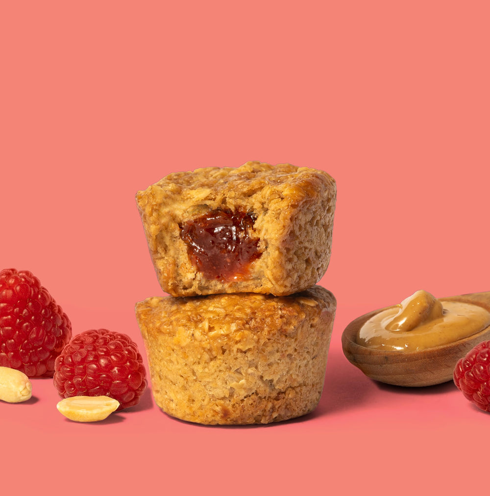 Bobo's cross-section of a bite revealing peanut butter and jam center