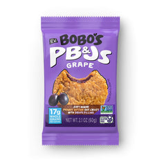 Bobo's front box showing grape PB&J oat snacks and serving convenience
