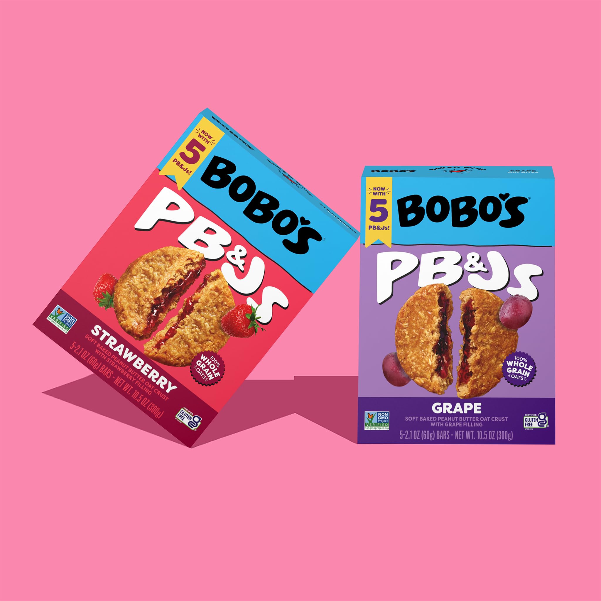 Bobo's bar in hand for scale showing portable, single-serve portion