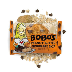 Close-up of Bobo's oat bite texture and chocolate chips, shows wholesome whole-grain oats