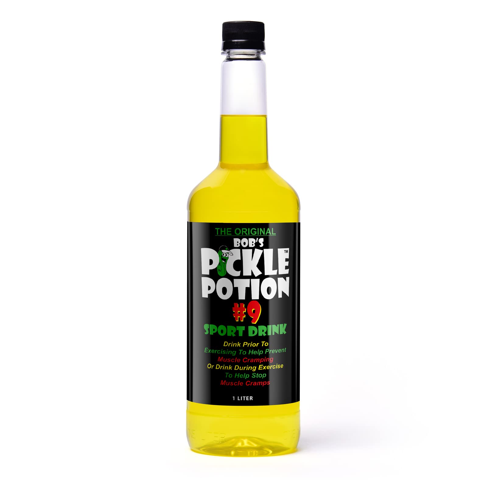 bobs pickle pops front bottle view showing label and bold dill flavor