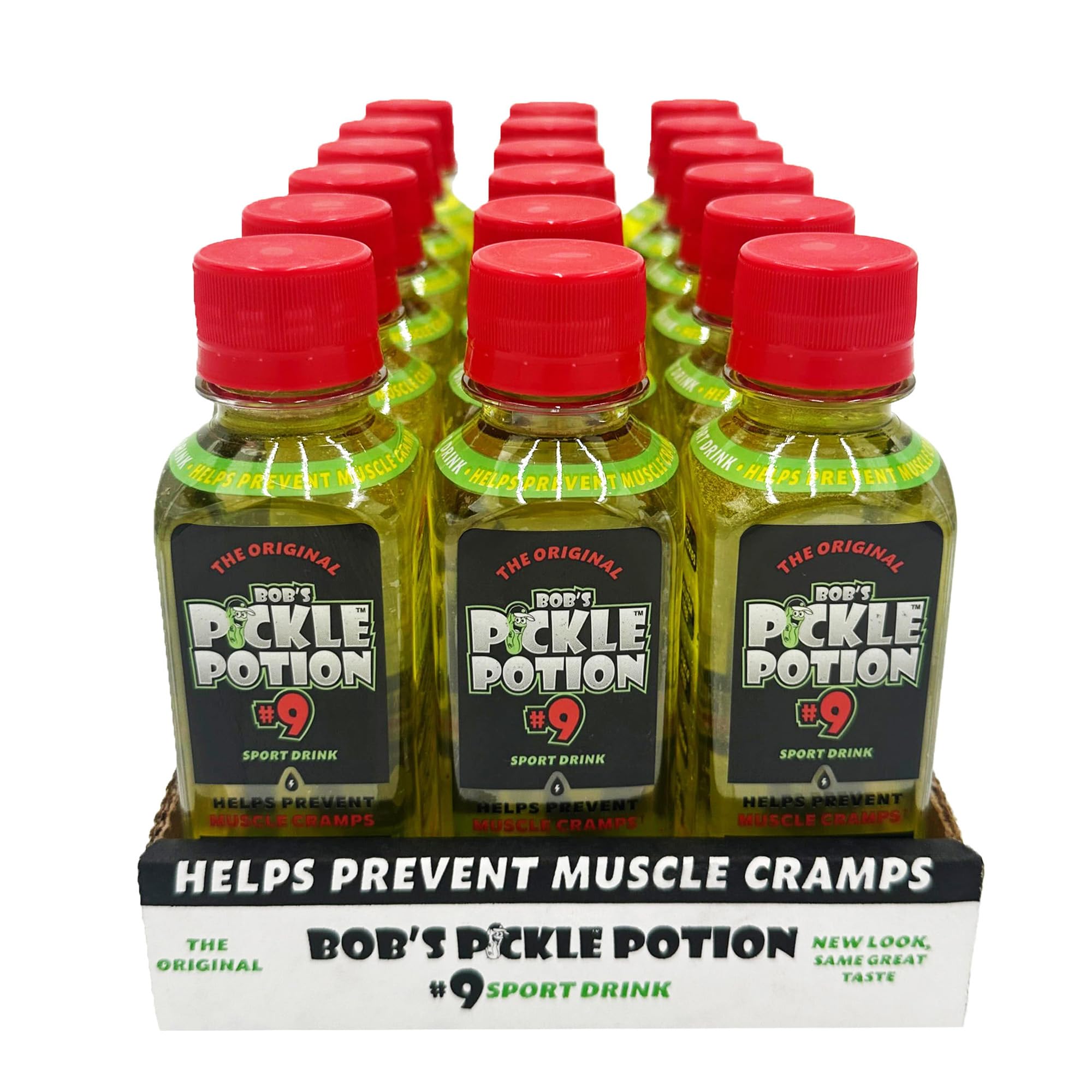bobs pickle pops front packaging showing 18 bottle case and quick hydration benefit