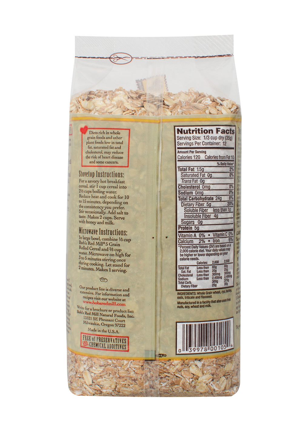 Bob's Red Mill prepared bowl of hot cereal showing hearty whole-grain breakfast