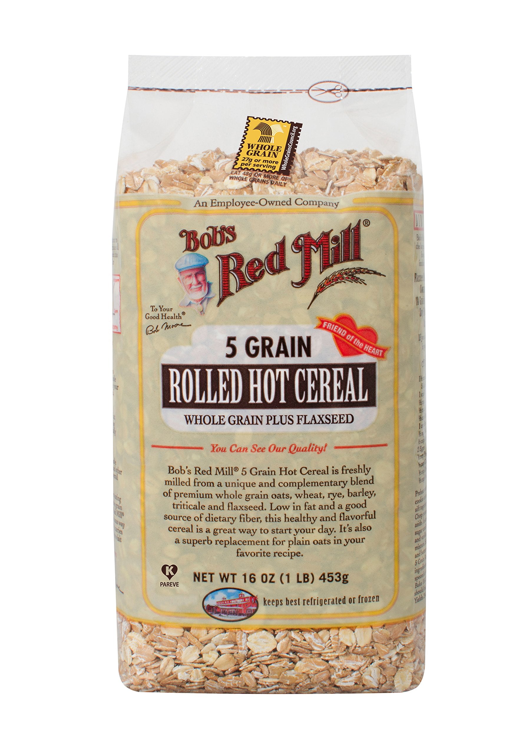 Bob's Red Mill front packaging showing case bag and label benefits