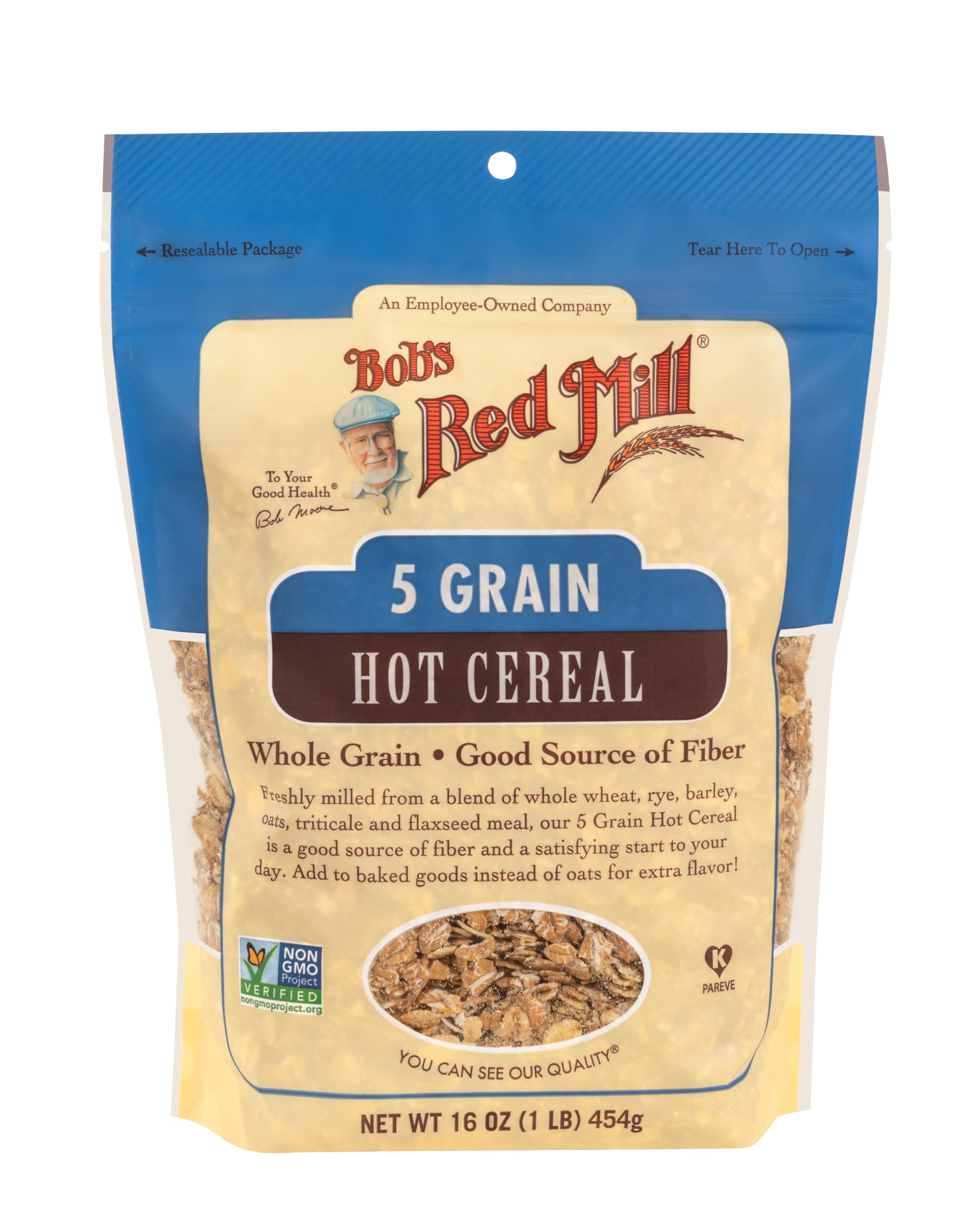 Bob's Red Mill close-up of cereal texture on a spoon for wholesome appeal