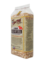 Bob's Red Mill close-up of mixed rolled grains and flaxseed texture