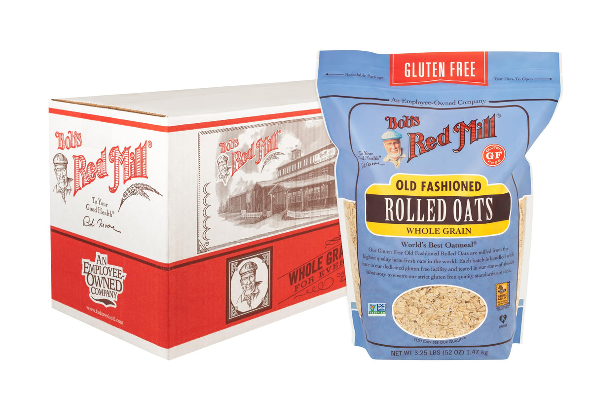 Bob's Red Mill front bag showing gluten free label and clear product benefit