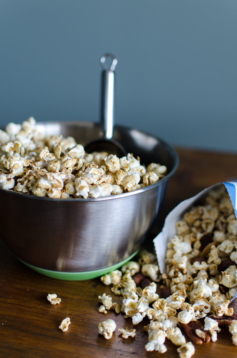 Bob's Red Mill air popper bowl of popcorn for low-fat snacking