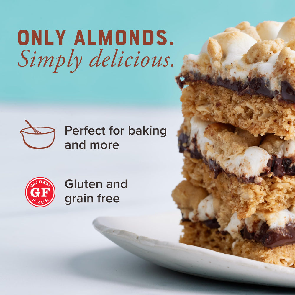 Bob's Red Mill almond flour on scale and spoons for accurate portions