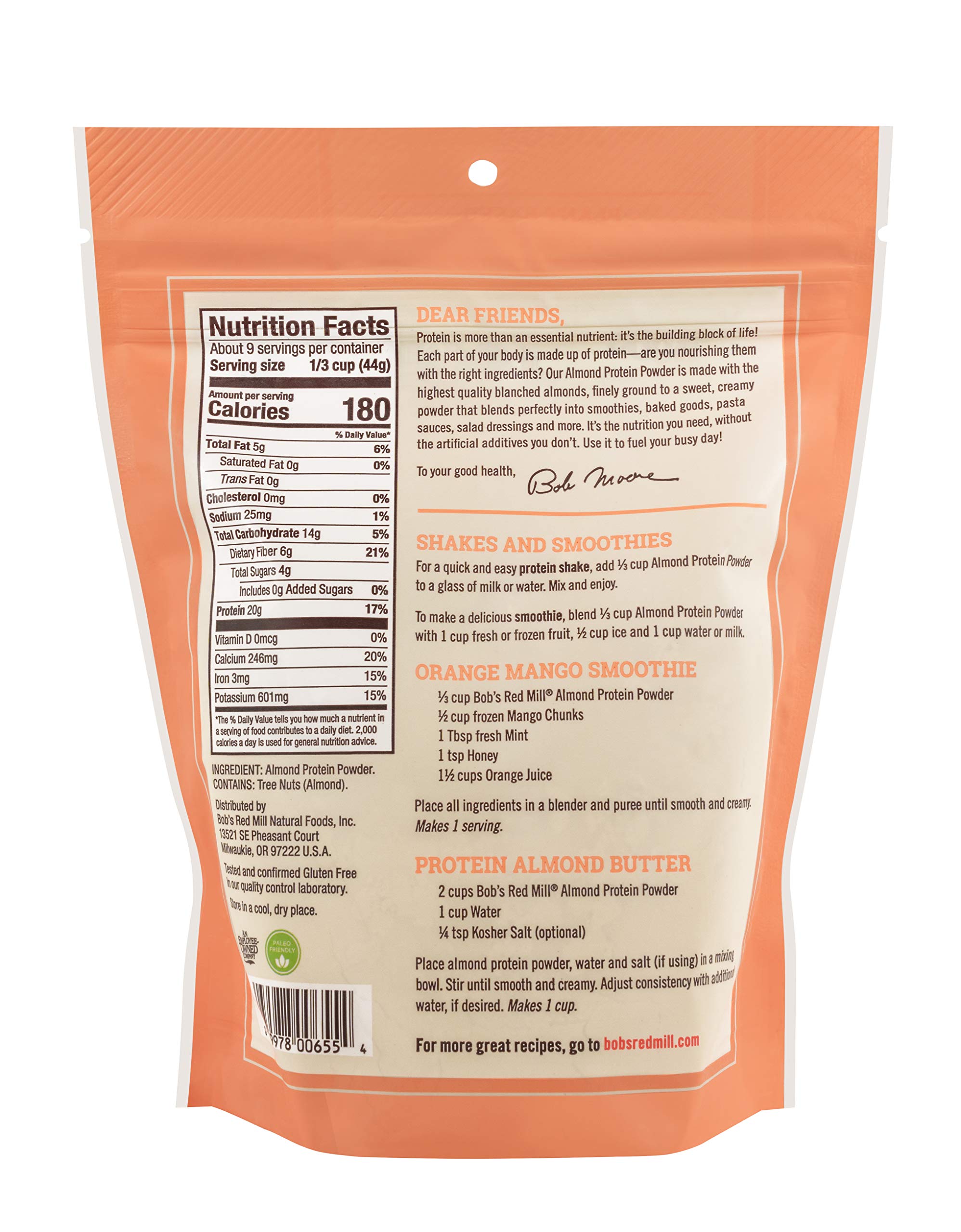 Bob's Red Mill almond protein used in freshly baked muffins for added protein