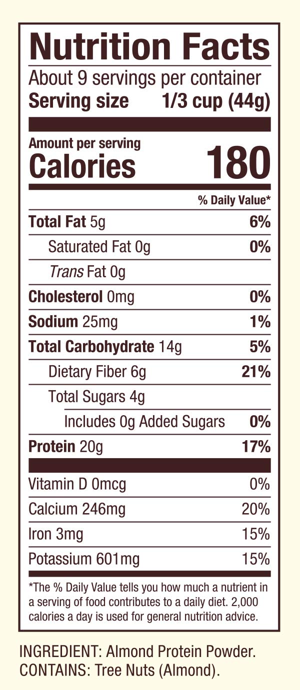 Bob's Red Mill almond protein powder in a bowl ready for recipes and baking