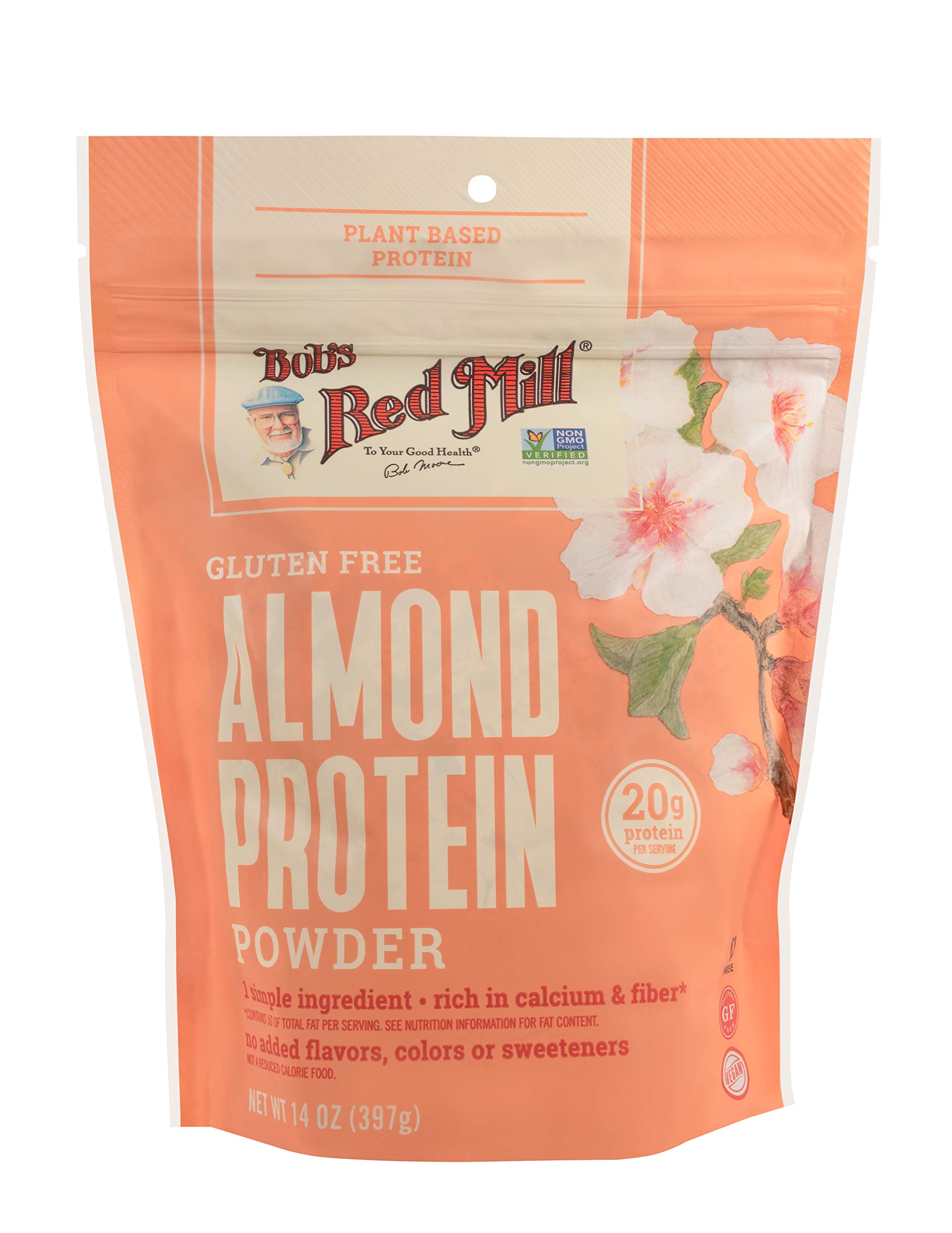 Bob's Red Mill almond protein blended into a creamy smoothie for energy