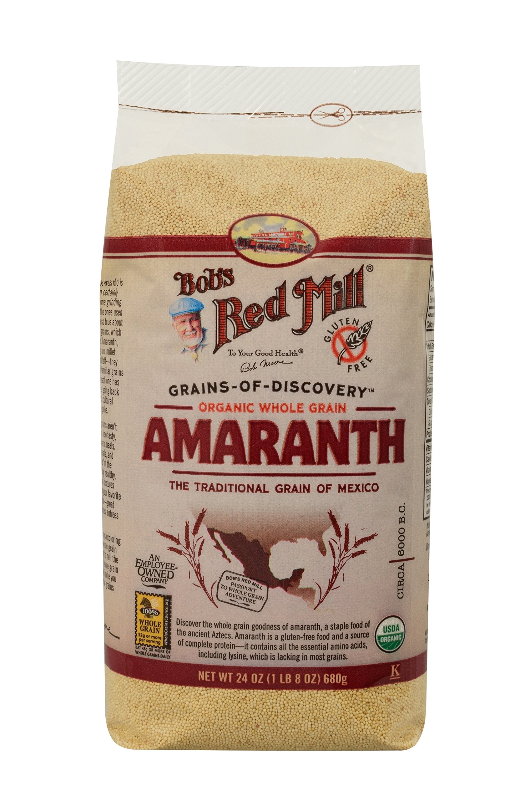 Bob's Red Mill close-up of raw amaranth seeds highlighting texture and nutrition