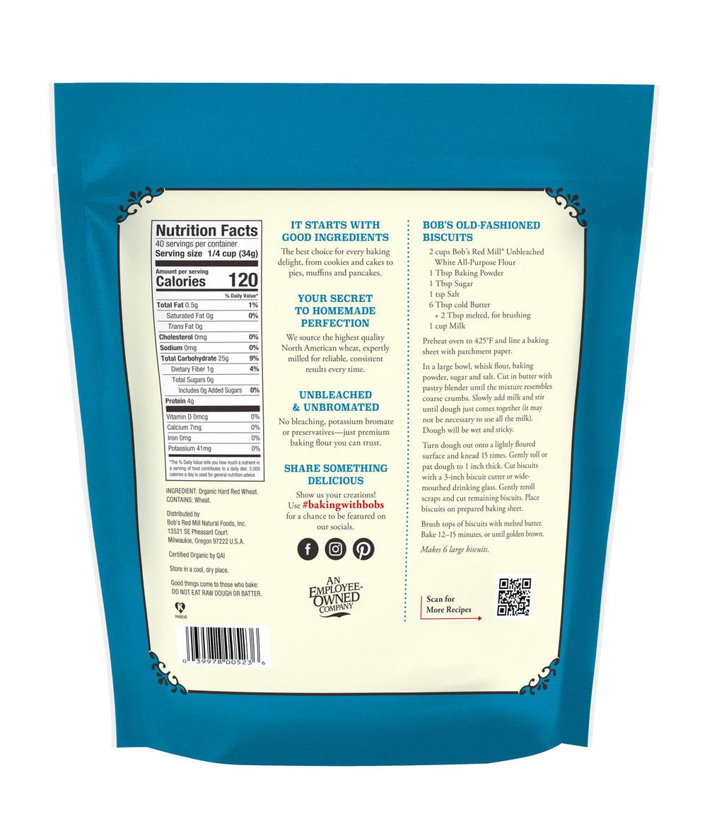 Bob's Red Mill open bag with spoon, easy scooping and measuring benefit