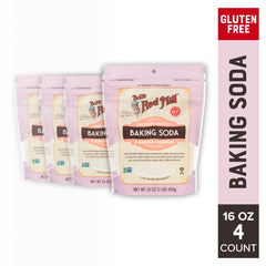 Bob's Red Mill pouring baking soda from box for accurate measuring