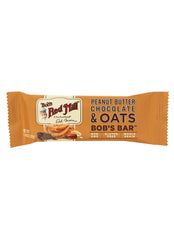 Bob's Red Mill close-up of bar texture highlighting oats, peanut butter and chocolate for wholesome appeal
