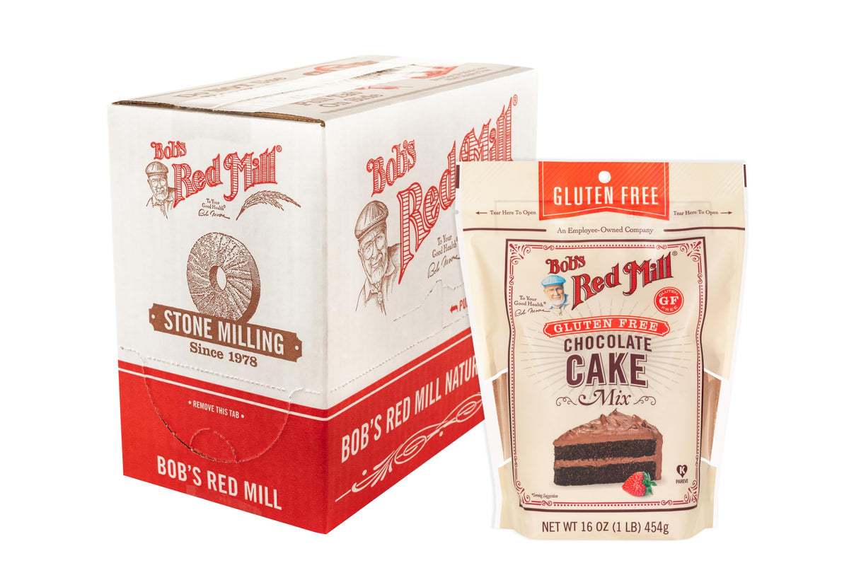 Bob's Red Mill box front view showing gluten free labeling and easy baking benefit