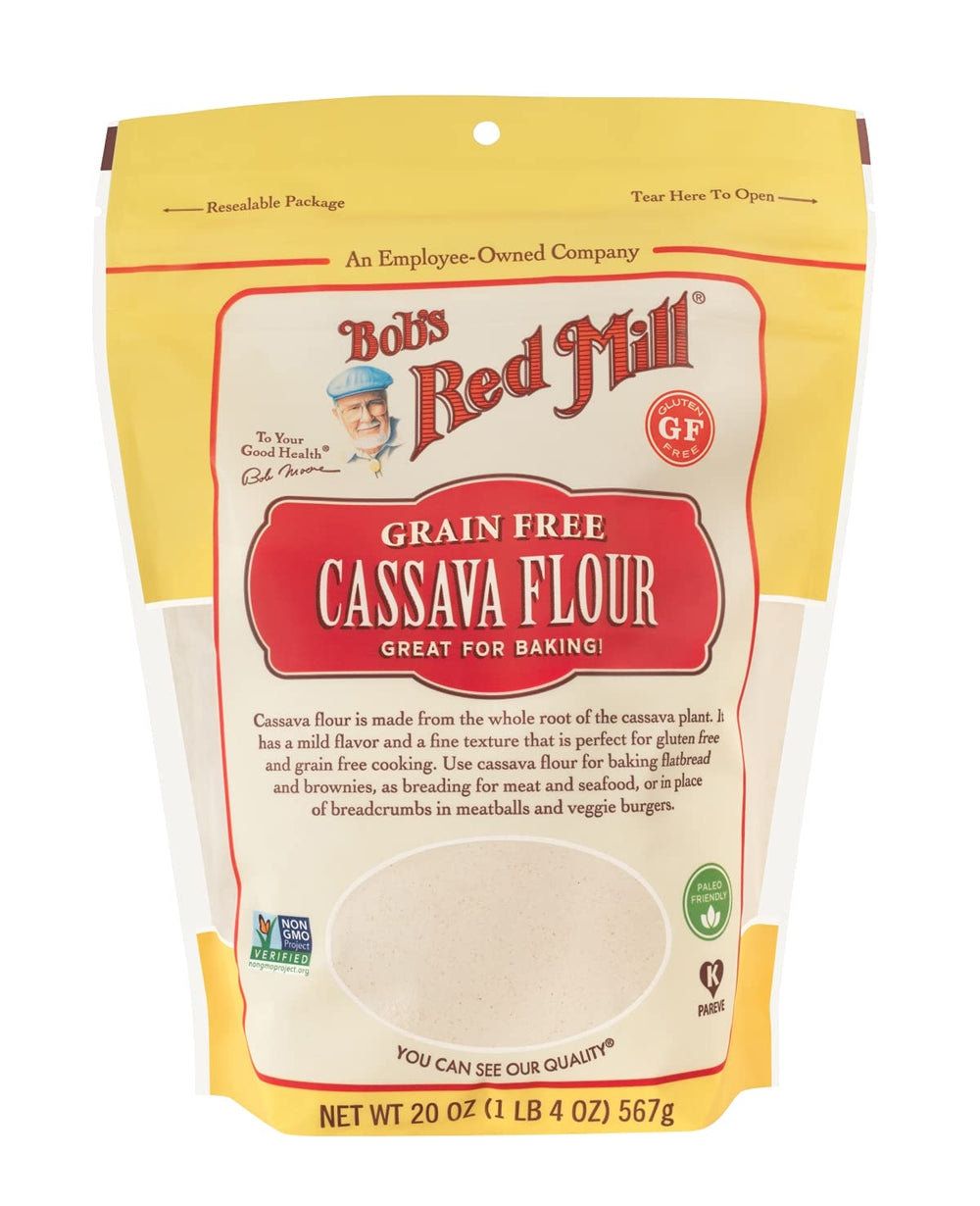 Bob's Red Mill cassava flour close-up texture emphasizing fine grind benefit