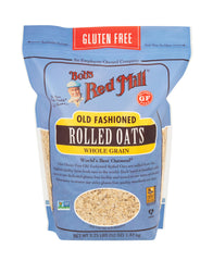 Bob's Red Mill close-up of rolled oat flakes showing texture for creamy oatmeal