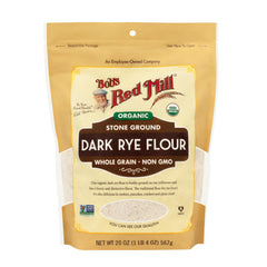 Bob's Red Mill open bag with spoon showing flour pourability for easy measuring
