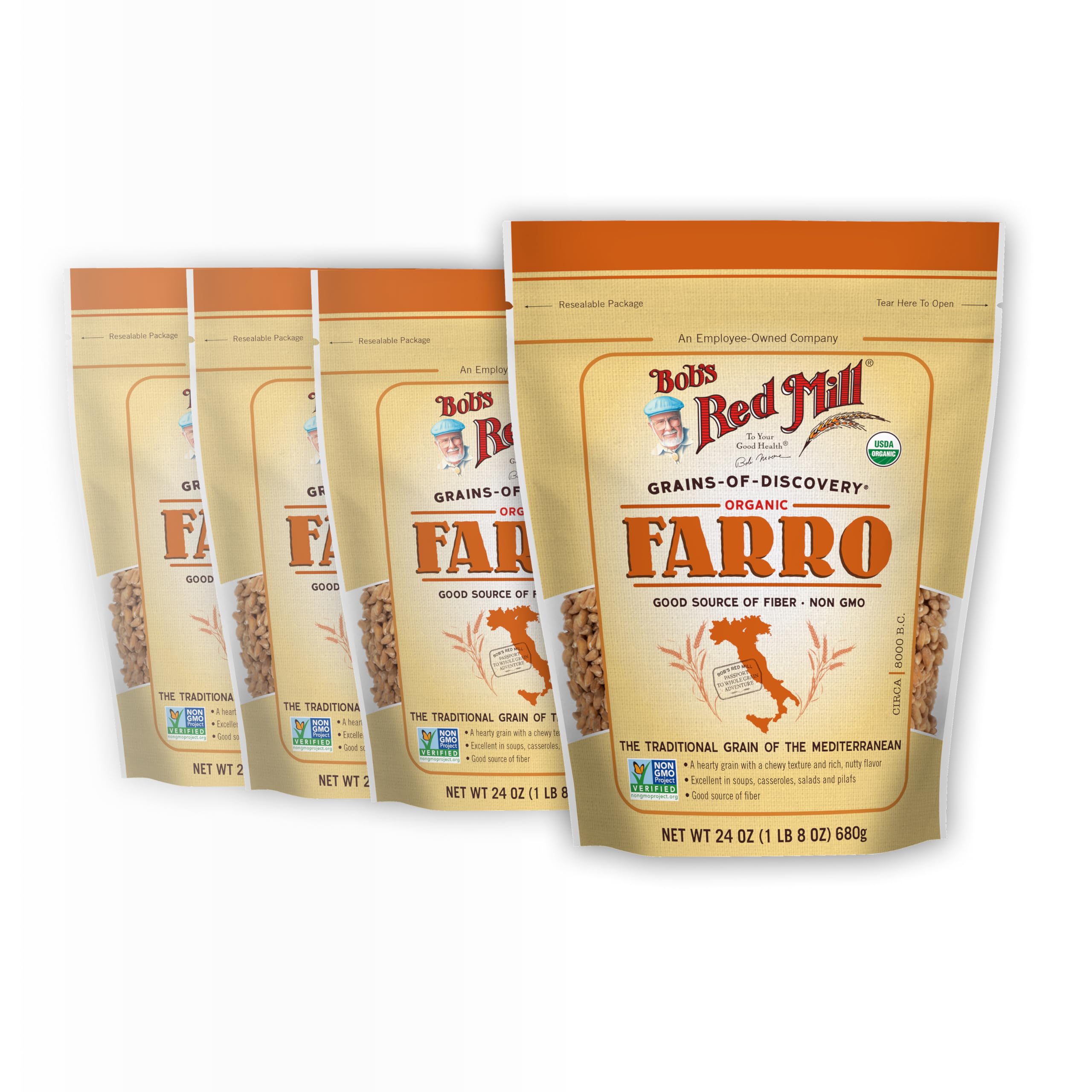 Bob's Red Mill front packaging showing 24oz bag and organic label, convenient pantry staple