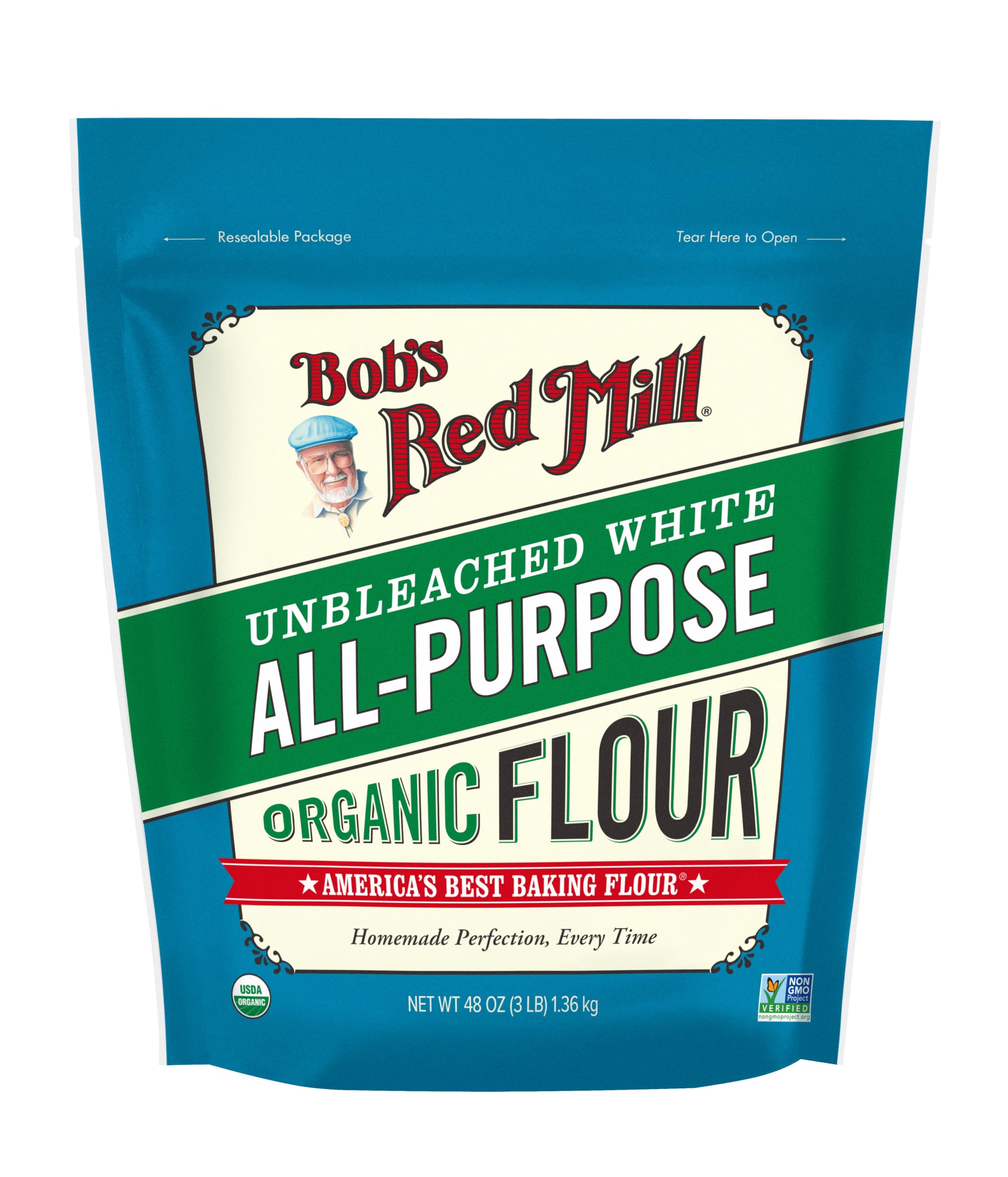 Bob's Red Mill close-up of flour texture, even grind for consistent results