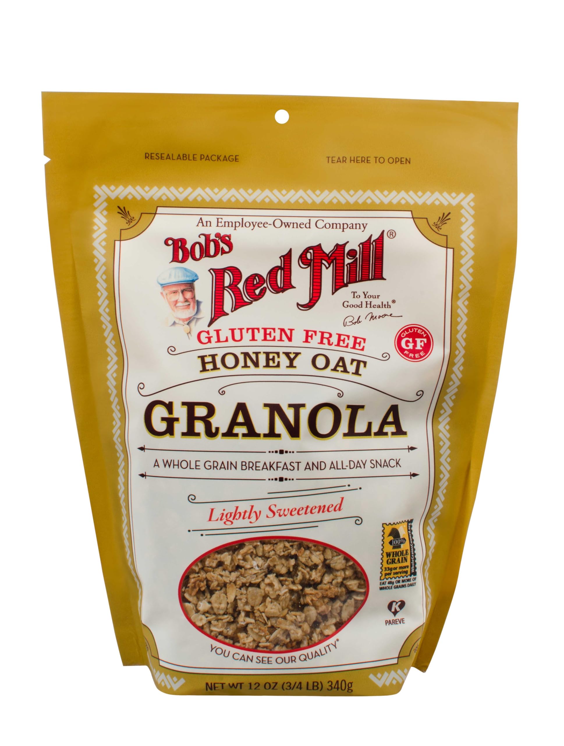 Bob's Red Mill front packaging showing product and gluten-free claim for easy recognition