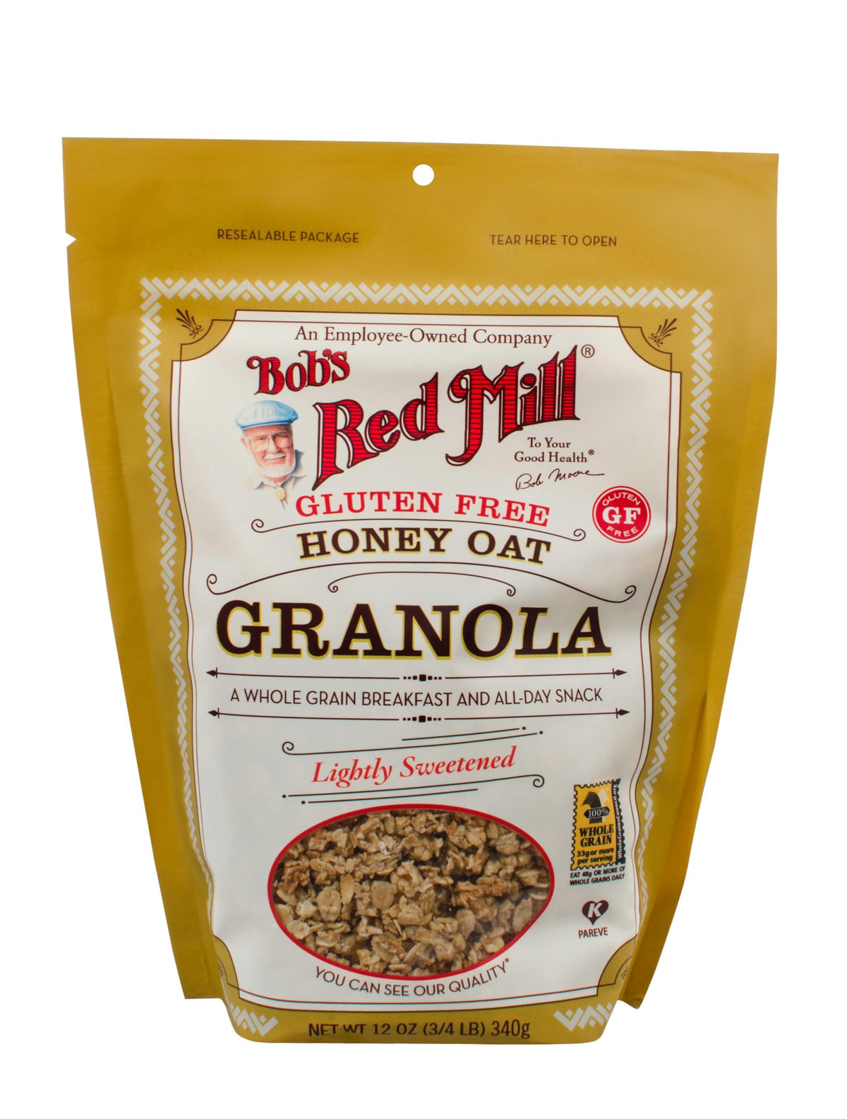 Bob's Red Mill front packaging showing product and gluten-free claim for easy recognition