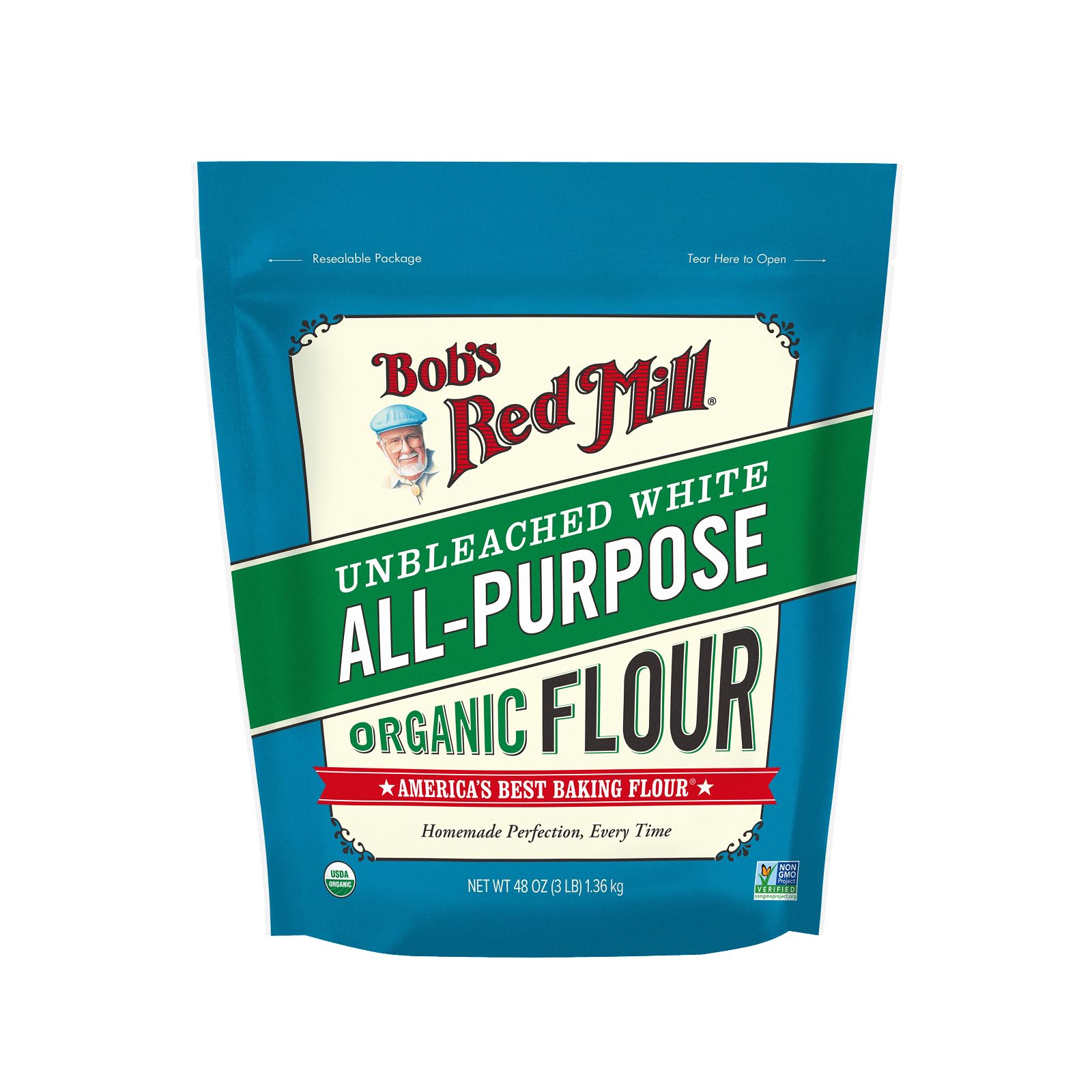 Bob's Red Mill front packaging showing brand and 3 lb size with pantry-ready appeal